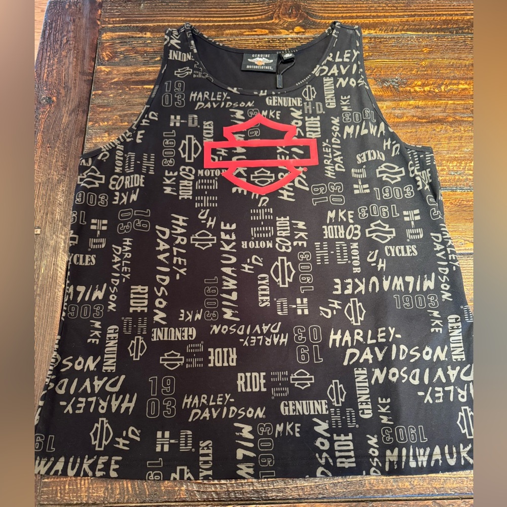 Harley-Davidson Black and Red Tank Top